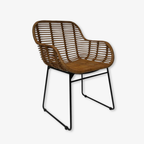 2er-Set Rattanstuhl mit Kufengestell 56x84x59cm
