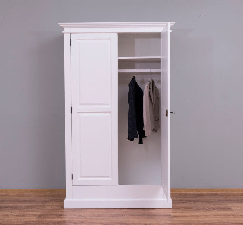 Landhaus Schrank Weiß 125x200x51 cm Kiefernholz massiv