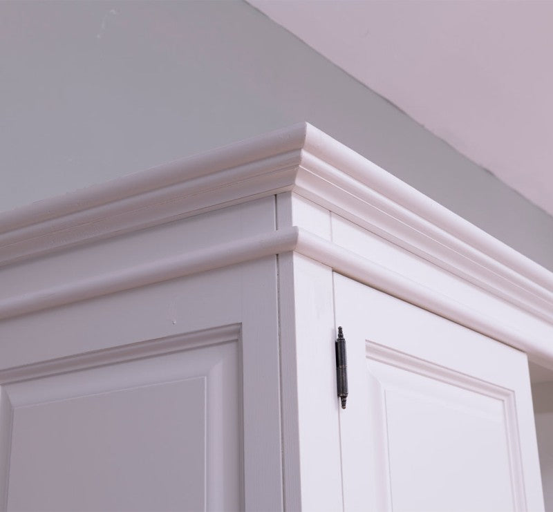 Landhaus Schrank Weiß 125x200x51 cm Kiefernholz massiv