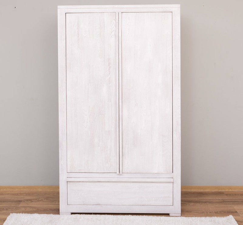 Landhaus Schrank Cremegrau 110x190x55 cm Kiefernholz massiv