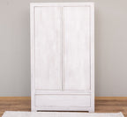Landhaus Schrank Cremegrau 110x190x55 cm Kiefernholz massiv