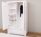 Landhaus Schrank Cremegrau 110x190x55 cm Kiefernholz massiv