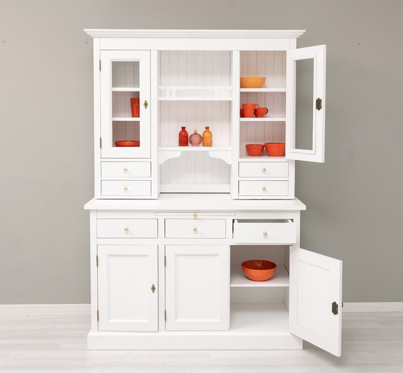 Landhausmöbel Büffet Weiß 138x197x50  cm Kiefernholz massiv