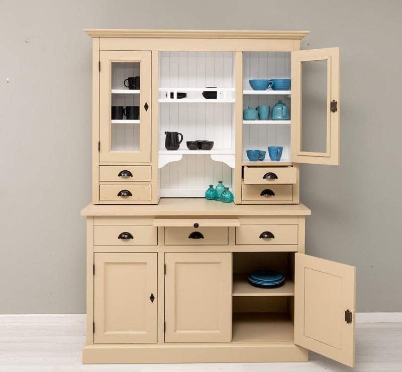 Landhausmöbel Büffet Sandbeige 138x197x50 cm Kiefernholz massiv
