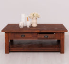 Couchtisch mit 2 Schubladen 120x45x65 cm Kiefernholz massiv