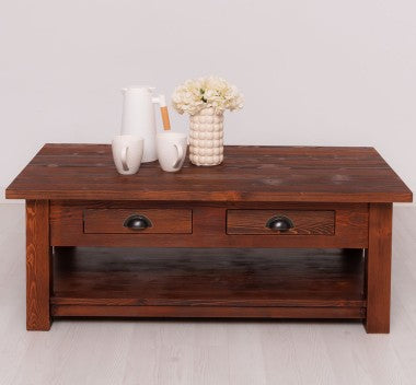 Couchtisch mit 2 Schubladen 120x45x65 cm Kiefernholz massiv