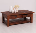 Couchtisch mit 2 Schubladen 120x45x65 cm Kiefernholz massiv