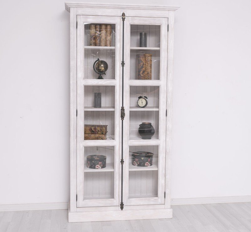 Schrank Regal Vitrine 109x210x40 cm Kiefernholz massiv