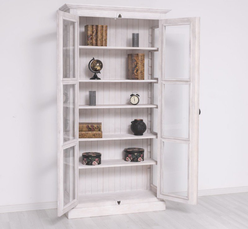 Schrank Regal Vitrine 109x210x40 cm Kiefernholz massiv