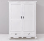 Landhausstil Schrank Weiß 140x190x70 cm Kiefernholz massiv