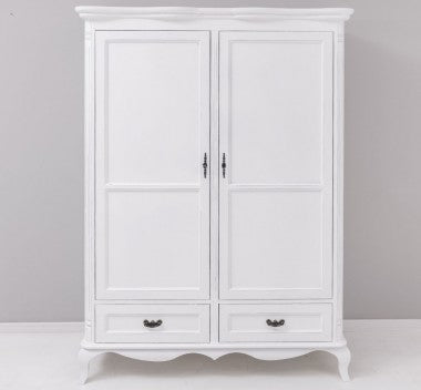 Landhausstil Schrank Weiß 140x190x70 cm Kiefernholz massiv