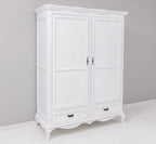 Landhausstil Schrank Weiß 140x190x70 cm Kiefernholz massiv