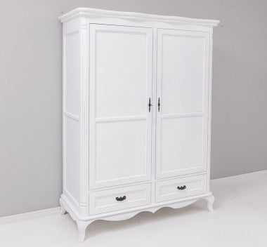 Landhausstil Schrank Weiß 140x190x70 cm Kiefernholz massiv
