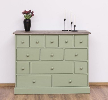 Landhausmöbel Sideboard Salbei Grün 120x95x48 cm Kiefernholz massiv