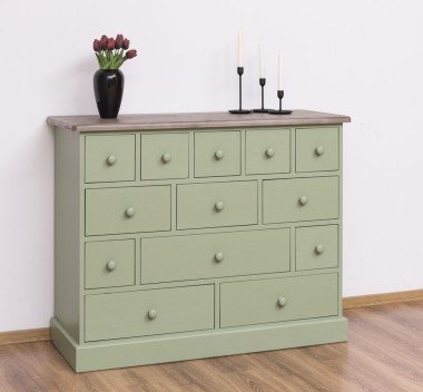 Landhausmöbel Sideboard Salbei Grün 120x95x48 cm Kiefernholz massiv