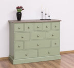 Landhausmöbel Sideboard Salbei Grün 120x95x48 cm Kiefernholz massiv