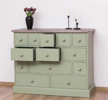 Landhausmöbel Sideboard Salbei Grün 120x95x48 cm Kiefernholz massiv