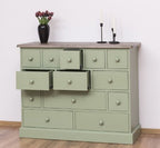 Landhausmöbel Sideboard Salbei Grün 120x95x48 cm Kiefernholz massiv
