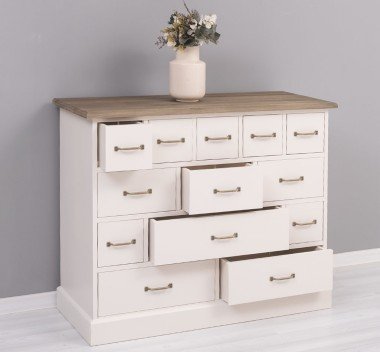 Sideboard mit 13 Schubladen 120x95x48 cm Kiefernholz massiv