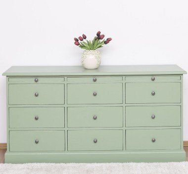 Landhausmöbel Sideboard Salbei grüm 158x79x48 cm  Kiefernholz massiv