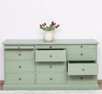 Landhausmöbel Sideboard Salbei grüm 158x79x48 cm  Kiefernholz massiv