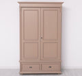 Landhaus Kleiderschrank Sand Beige 128x206x62 cm Kiefernholz massiv