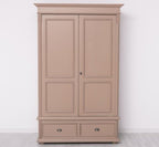 Landhaus Kleiderschrank Sand Beige 128x206x62 cm Kiefernholz massiv