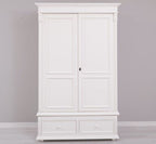 Landhaus Schrank Weiß 128x206x62 cm Kiefernholz massiv