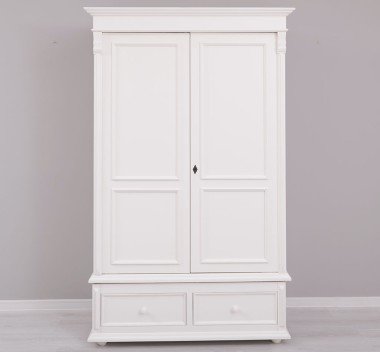 Landhaus Schrank Weiß 128x206x62 cm Kiefernholz massiv
