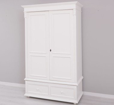 Landhaus Schrank Weiß 128x206x62 cm Kiefernholz massiv