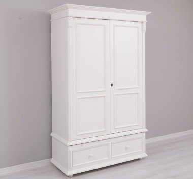 Landhaus Schrank Weiß 128x206x62 cm Kiefernholz massiv
