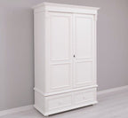 Landhaus Schrank Weiß 128x206x62 cm Kiefernholz massiv