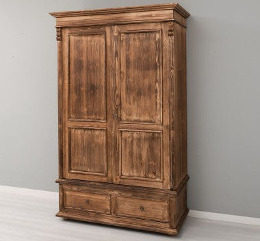 Schrank Kleiderschrank 128x206x62 cm Kiefernholz massiv