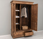 Schrank Kleiderschrank 128x206x62 cm Kiefernholz massiv