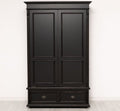 Landhaus Schrank Schwarz 128x206x62 cm Kiefernholz massiv