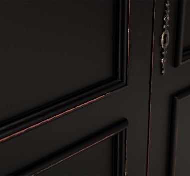 Landhaus Schrank Schwarz 128x206x62 cm Kiefernholz massiv