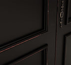 Landhaus Schrank Schwarz 128x206x62 cm Kiefernholz massiv