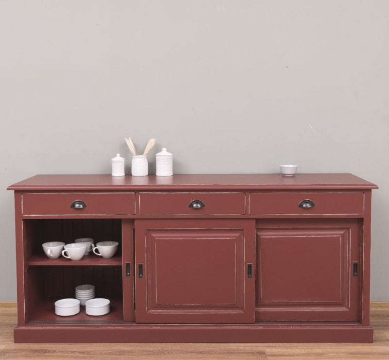 Sideboard Bordeaux Landhausmöbel Kiefernholz Massiv 196x86x53 cm