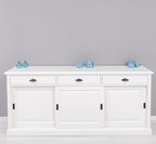 Sideboard Weiß Landhausmöbel Kiefernholz Massiv 196x86x53 cm