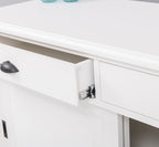 Sideboard Weiß Landhausmöbel Kiefernholz Massiv 196x86x53 cm
