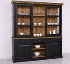 Büffet Schwarz 206x219x53 cm Kiefernholz massiv