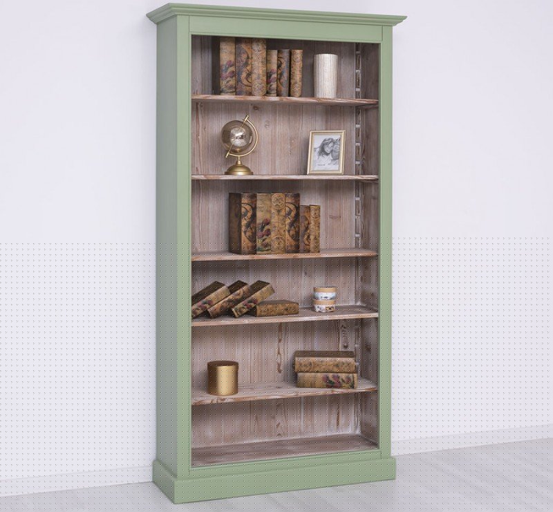 Landhausstil Bücherregal Vitrine 300x228x50 cm Kiefernholz massiv