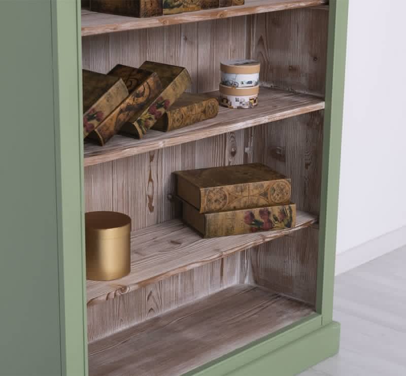 Landhausstil Bücherregal Vitrine 300x228x50 cm Kiefernholz massiv