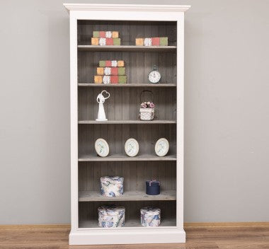 Landhausmöbel Regal Bücherregal Weiß 110x210x39 cm Kiefernholz massiv