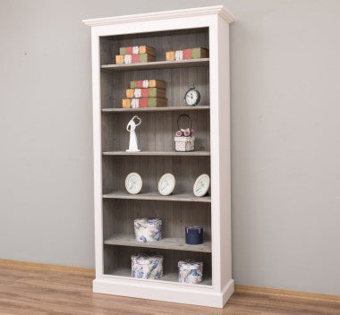 Landhausmöbel Regal Bücherregal Weiß 110x210x39 cm Kiefernholz massiv