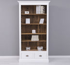 Landhausstil Bücherregal Weiß Natur 109x210x39 cm Kiefernholz massiv