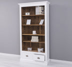Landhausstil Bücherregal Weiß Natur 109x210x39 cm Kiefernholz massiv
