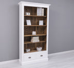 Landhausstil Bücherregal Weiß Natur 109x210x39 cm Kiefernholz massiv
