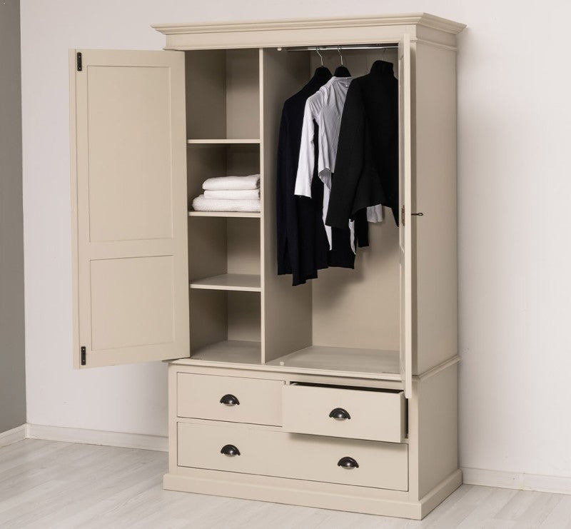 Schrank Kleiderschrank 121x197x59 cm Kiefernholz massiv
