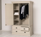 Schrank Kleiderschrank 121x197x59 cm Kiefernholz massiv